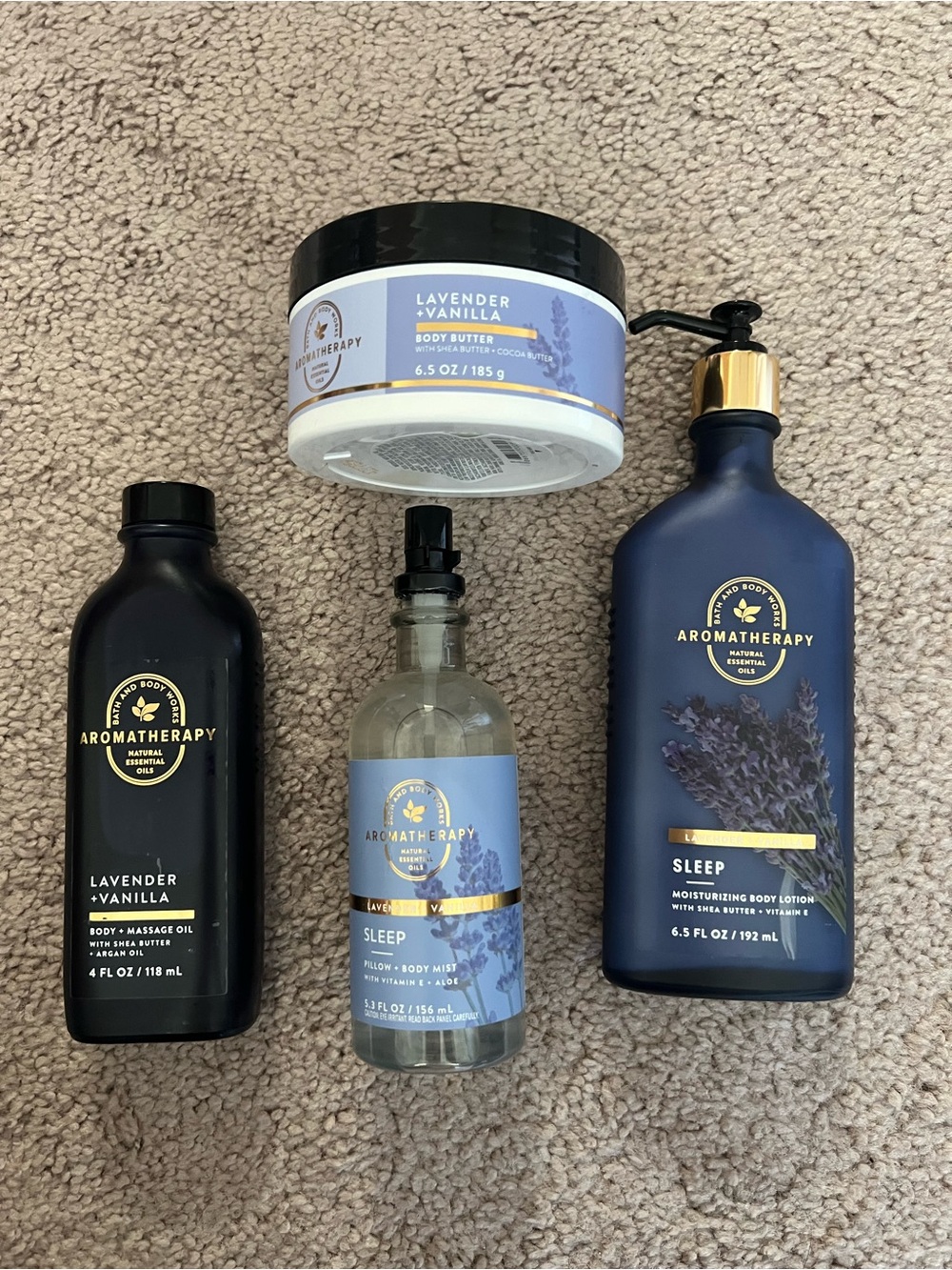 Aromatherapy Lavender + Vanilla Sleep Body Care Set